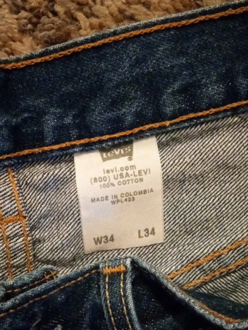 Men's 501 Levi's Dark Blue Straight Leg Jeans